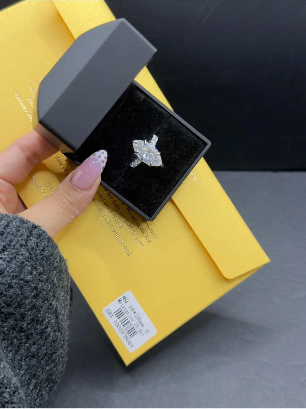 10ct marquise cut big vvs1 Moissanite engagement ring sz 7